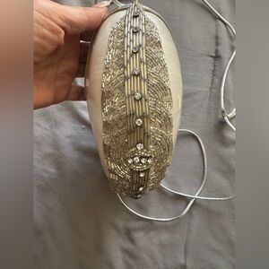 Rare vintage shell, beads and rhinestone handbag